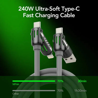 🔥Limited Time Buy 1 Get 1 Free⚡ 4-in-1 Multi 240W Fast Charging Cable⚡