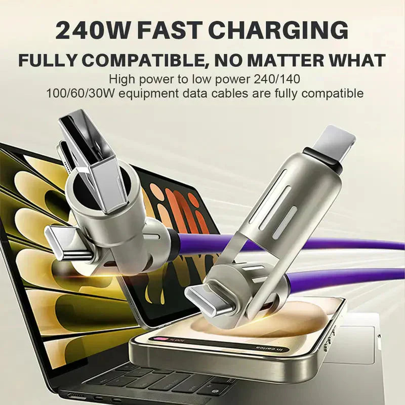 🔥Limited Time Buy 1 Get 1 Free⚡ 4-in-1 Multi 240W Fast Charging Cable⚡