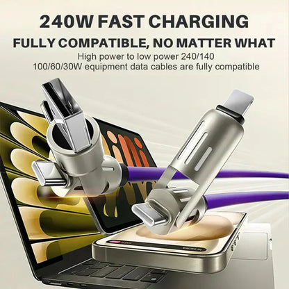🔥Limited Time Buy 1 Get 1 Free⚡ 4-in-1 Multi 240W Fast Charging Cable⚡