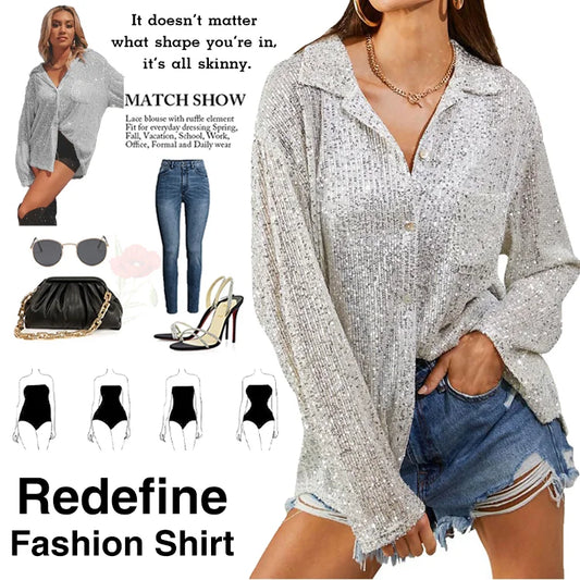 A effortlessly chic sequin shirt for pub nights or weekend brunches.