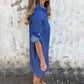 Women's Casual Denim Lapel Dress