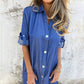 Women's Casual Denim Lapel Dress