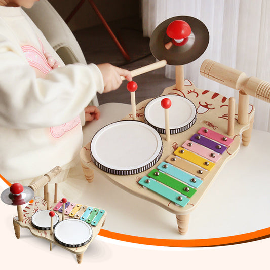 Wooden Multi-function Drum Set