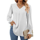 Women's Casual Solid Color V-Neck Long Sleeve Blouse