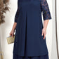 🌸Spring Specials💐 Women's Embroidered Chiffon Splicing Round Neck Dress