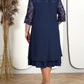 🌸Spring Specials💐 Women's Embroidered Chiffon Splicing Round Neck Dress