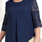 🌸Spring Specials💐 Women's Embroidered Chiffon Splicing Round Neck Dress