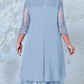 🌸Spring Specials💐 Women's Embroidered Chiffon Splicing Round Neck Dress