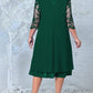 🌸Spring Specials💐 Women's Embroidered Chiffon Splicing Round Neck Dress