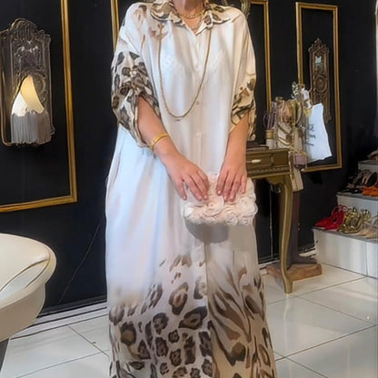 🌸Spring Specials🌸Women's Printed Lapel Long-Sleeved Maxi Dress
