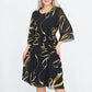 💃Elegant, loose midi dress with ruffled sleeves