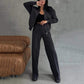 🌸Spring Specials💐 Women's Two-Piece Relaxed Fit Set - Zippered Jacket and Wide-Leg Pants
