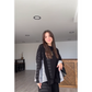 Women's Round Neck Patchwork Top & Wide-Leg Pants 2-PCS Set