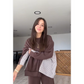 Women's Round Neck Patchwork Top & Wide-Leg Pants 2-PCS Set