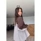 Women's Round Neck Patchwork Top & Wide-Leg Pants 2-PCS Set
