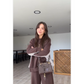 Women's Round Neck Patchwork Top & Wide-Leg Pants 2-PCS Set