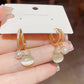 Pearl Cat's Eye Stone Earrings