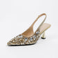 Women's pointed closed toe slingback heels