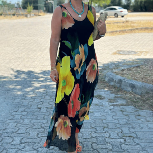 🎉 Last Day Promotion-49% OFF 🎉Elegant Soft Sleeveless Floral Flowy Dress