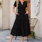 🔥New Summer ❤️Women’s Casual Short-Sleeved V-Neck Maxi Dresses
