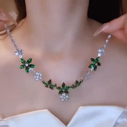 🌿 Spring Specials 🌿Floral Zirconia Earrings Necklace Set