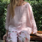 💖Hot Selling 49%OFF💖Solid Tops ＆ Floral Wide-Leg Pants (2-Piece Set)