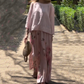 💖Hot Selling 49%OFF💖Solid Tops ＆ Floral Wide-Leg Pants (2-Piece Set)