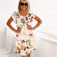 🔥HOT SALE 🌸 New Products🌈 Multi-plant Floral Print Cascade Dress
