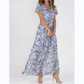 💐 SALE 50% OFF💐Short Sleeve Long Dress with Floral Print
