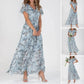 💐 SALE 50% OFF💐Short Sleeve Long Dress with Floral Print