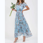 💐 SALE 50% OFF💐Short Sleeve Long Dress with Floral Print