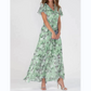 💐 SALE 50% OFF💐Short Sleeve Long Dress with Floral Print