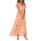 💐 SALE 50% OFF💐Short Sleeve Long Dress with Floral Print