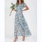 💐 SALE 50% OFF💐Short Sleeve Long Dress with Floral Print