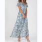 💐 SALE 50% OFF💐Short Sleeve Long Dress with Floral Print