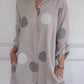 Women's Casual Printed Button-Down Shirt Dress