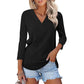 🌸Spring Specials 👚Women's 3/4 Sleeve V Neck Solid Color Top