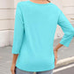 🌸Spring Specials 👚Women's 3/4 Sleeve V Neck Solid Color Top