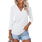 🌸Spring Specials 👚Women's 3/4 Sleeve V Neck Solid Color Top