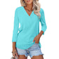 🌸Spring Specials 👚Women's 3/4 Sleeve V Neck Solid Color Top