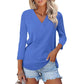 🌸Spring Specials 👚Women's 3/4 Sleeve V Neck Solid Color Top