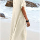 🔥Hot Sale 49% OFF💃Women's Round Neck Cotton Linen Midi Dress