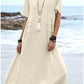 🔥Hot Sale 49% OFF💃Women's Round Neck Cotton Linen Midi Dress