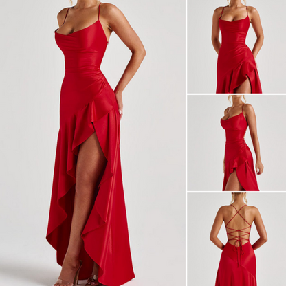 Women's Spaghetti Strap Bodycon Split Maxi Dress