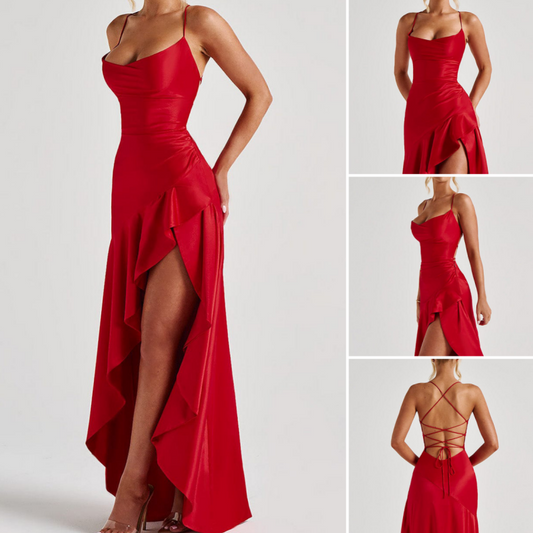 Women's Spaghetti Strap Bodycon Split Maxi Dress