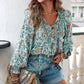💖2025 New Products💖Women's Fashion Printed v-Neck Long Sleeve Shirt