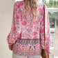 💖2025 New Products💖Women's Fashion Printed v-Neck Long Sleeve Shirt