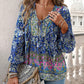 💖2025 New Products💖Women's Fashion Printed v-Neck Long Sleeve Shirt