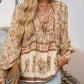 💖2025 New Products💖Women's Fashion Printed v-Neck Long Sleeve Shirt