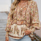 💖2025 New Products💖Women's Fashion Printed v-Neck Long Sleeve Shirt